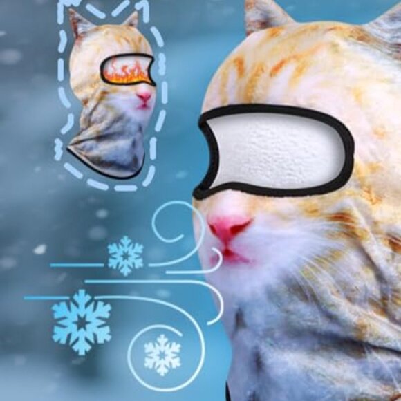 Fleece-Lined Balaclava Ski Mask with Cat Ears for Winter Sports main image 6